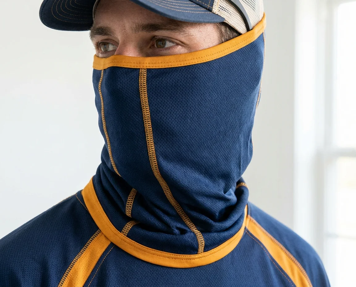 Neck gaiters covering throat and lower face